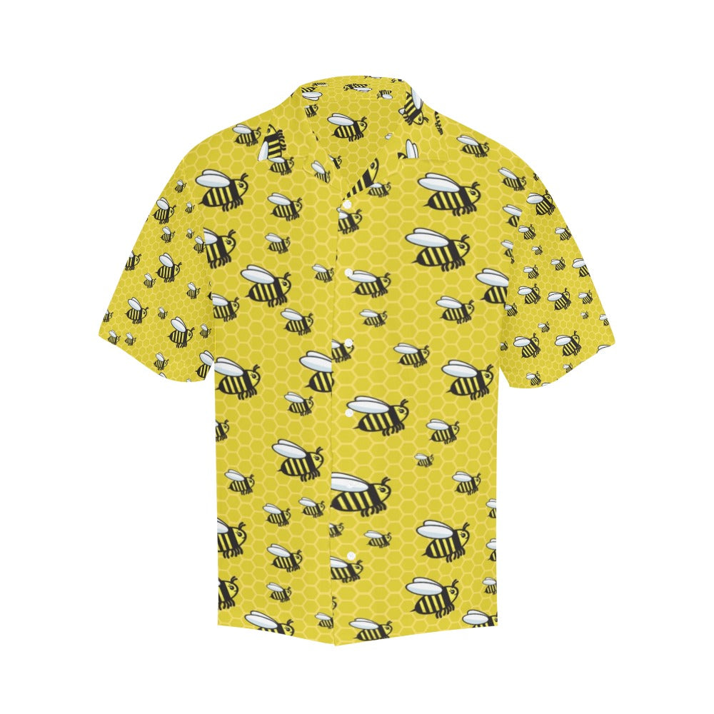 Bee Cute Print Design LKS308 Men's Hawaiian Shirt