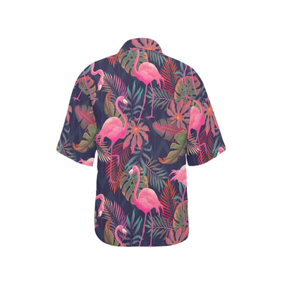 Flamingo Tropical Pattern Women's Hawaiian Shirt