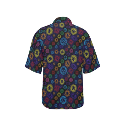 Chakra Colorful Print Pattern Women's Hawaiian Shirt