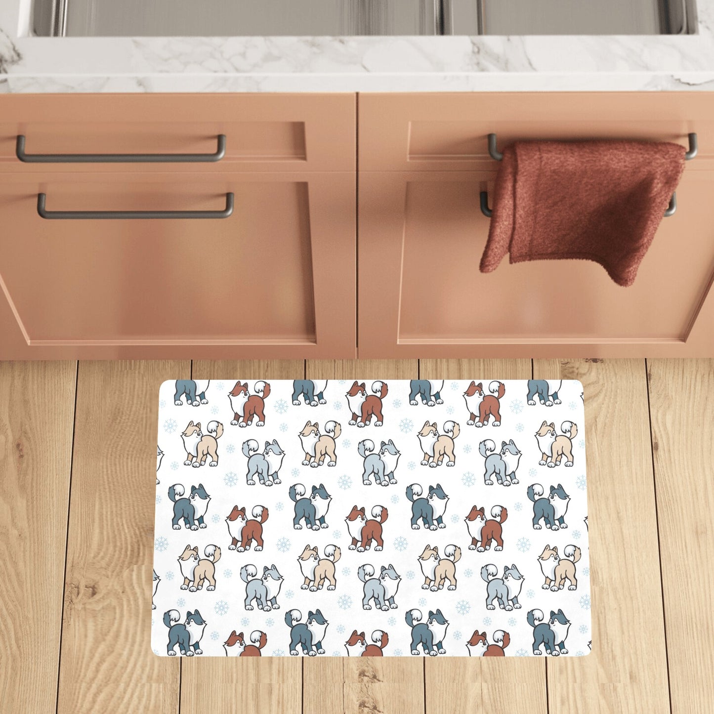 Alaskan Malamute Pattern Print Design 02 Kitchen Mat