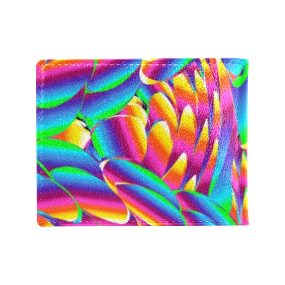 Psychedelic Trippy Pattern Men's ID Card Wallet JorJune