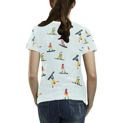 Snowboard Print Design LKS304 Women's  T-shirt