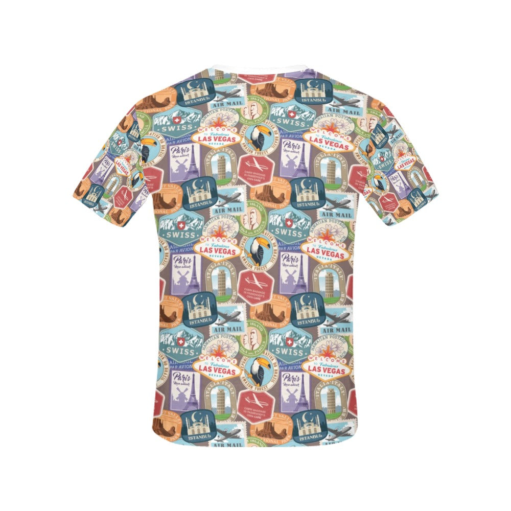 Travel Stamp Print Design LKS301 Women's  T-shirt