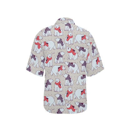 Polar Bear Pattern Print Design PB04 Women's Hawaiian Shirt