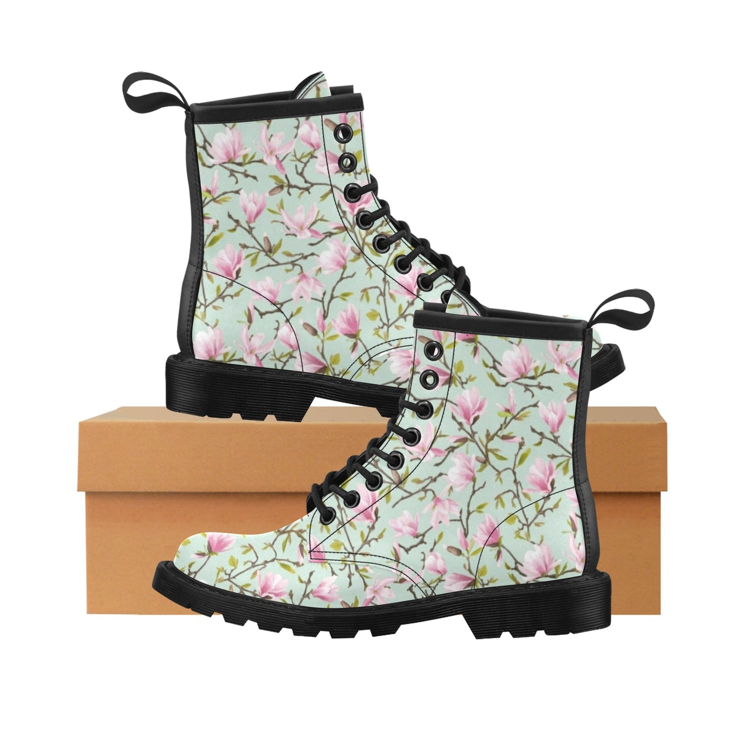 Magnolia Pattern Print Design MAG04 Women's Boots
