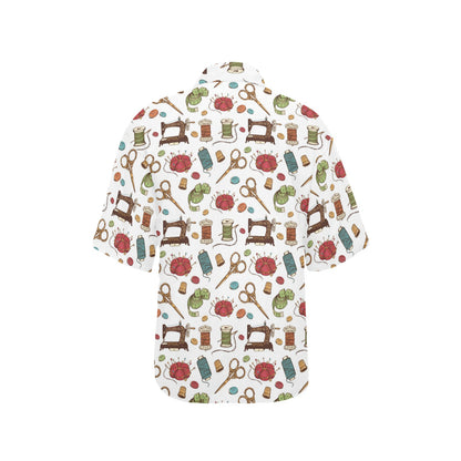 Sewing Equipment Print Design LKS304 Women's Hawaiian Shirt
