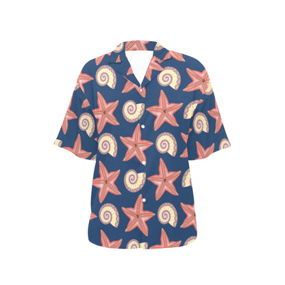 Starfish Pattern Print Design 03 Women's Hawaiian Shirt