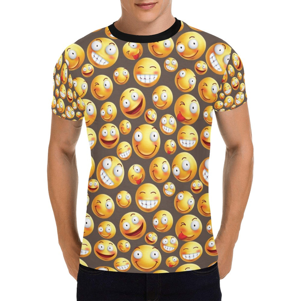 Smiley Face Emoji Print Design LKS303 Men's All Over Print T-shirt