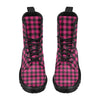 Pink Tartan Plaid Pattern Women's Boots