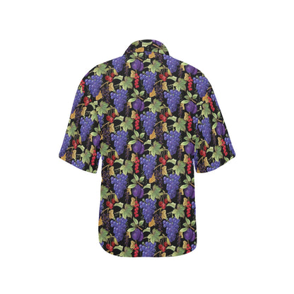 Grape Pattern Print Design GP05 Women's Hawaiian Shirt