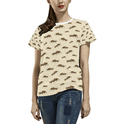 Bee Print Design LKS306 Women's  T-shirt