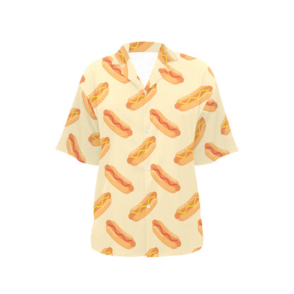 Hot Dog Pattern Print Design 05 Women's Hawaiian Shirt