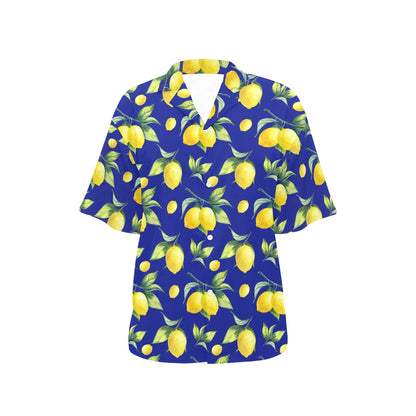 Lemon Pattern Print Design LM06 Women's Hawaiian Shirt