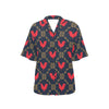 Rooster Pattern Print Design A02 Women's Hawaiian Shirt