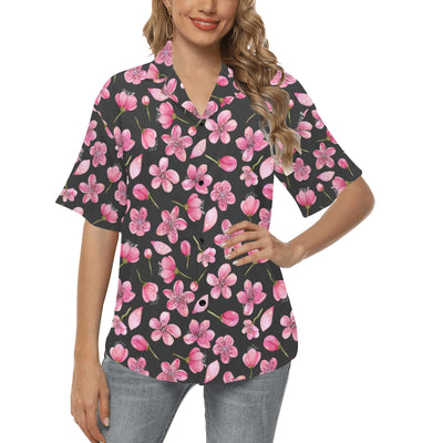 Apple blossom Pattern Print Design AB03 Women's Hawaiian Shirt