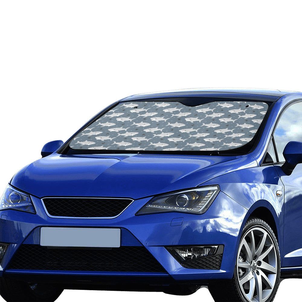 Shark Print Design LKS305 Car front Windshield Sun Shade