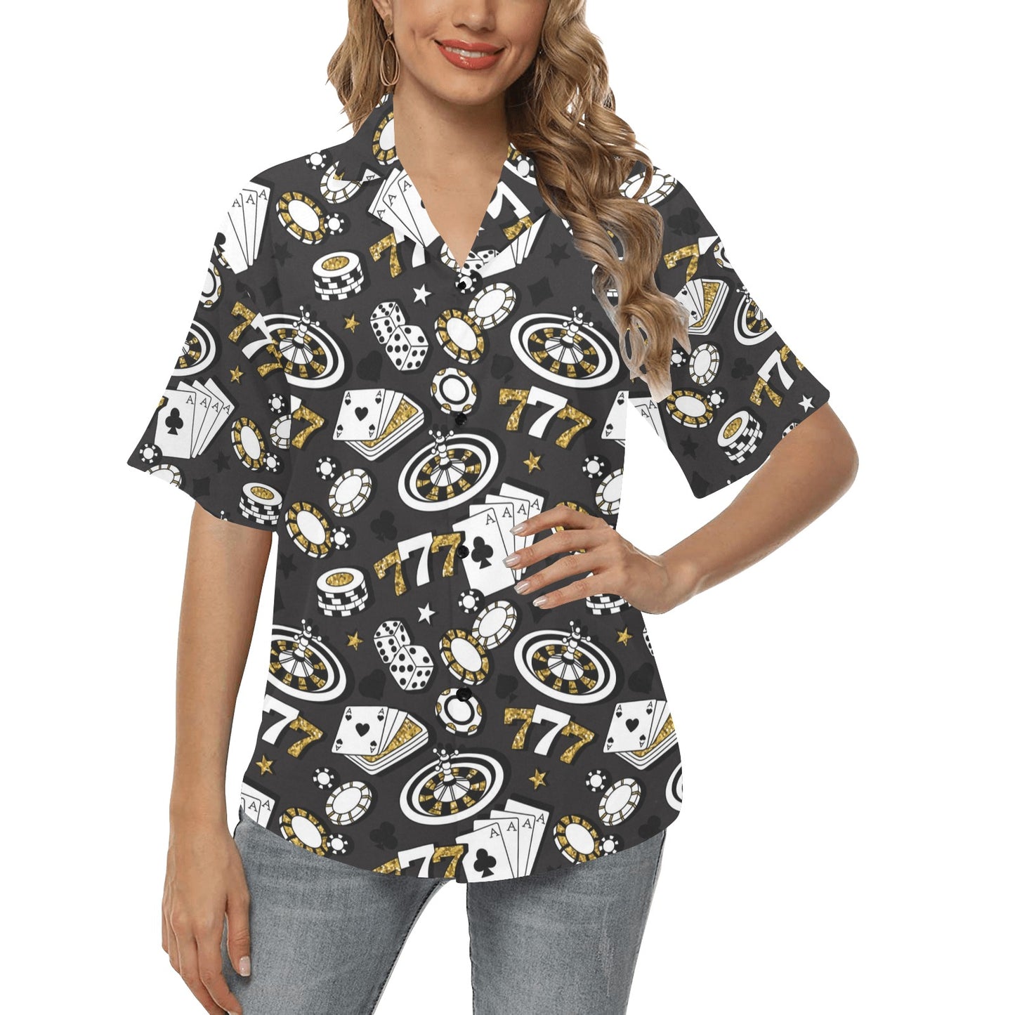 Casino Pattern Print Design 05 Women's Hawaiian Shirt