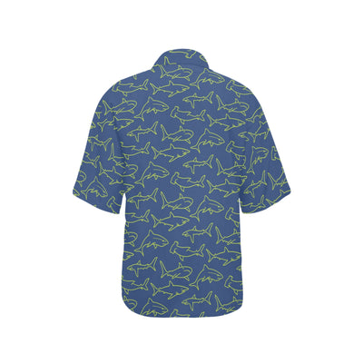 Shark Print Design LKS301 Women's Hawaiian Shirt