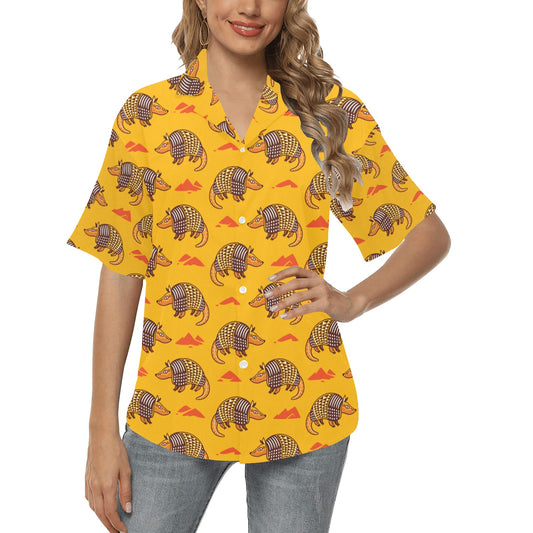 Armadillo Pattern Print Design 03 Women's Hawaiian Shirt