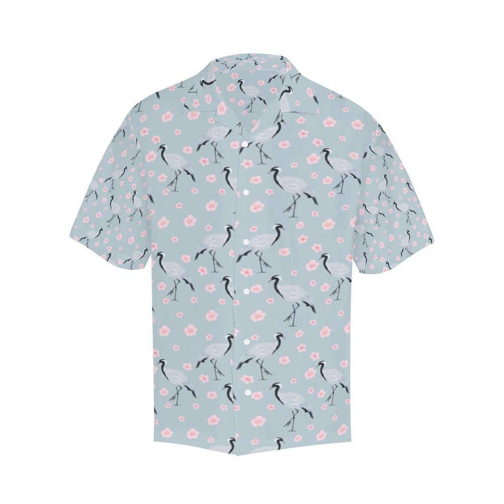 Sakura Bird Print Design LKS304 Men's Hawaiian Shirt