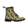 Elegant Yellow Tulip Print Women's Boots