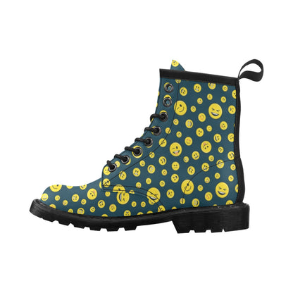 Smiley Face Emoji Print Design LKS301 Women's Boots