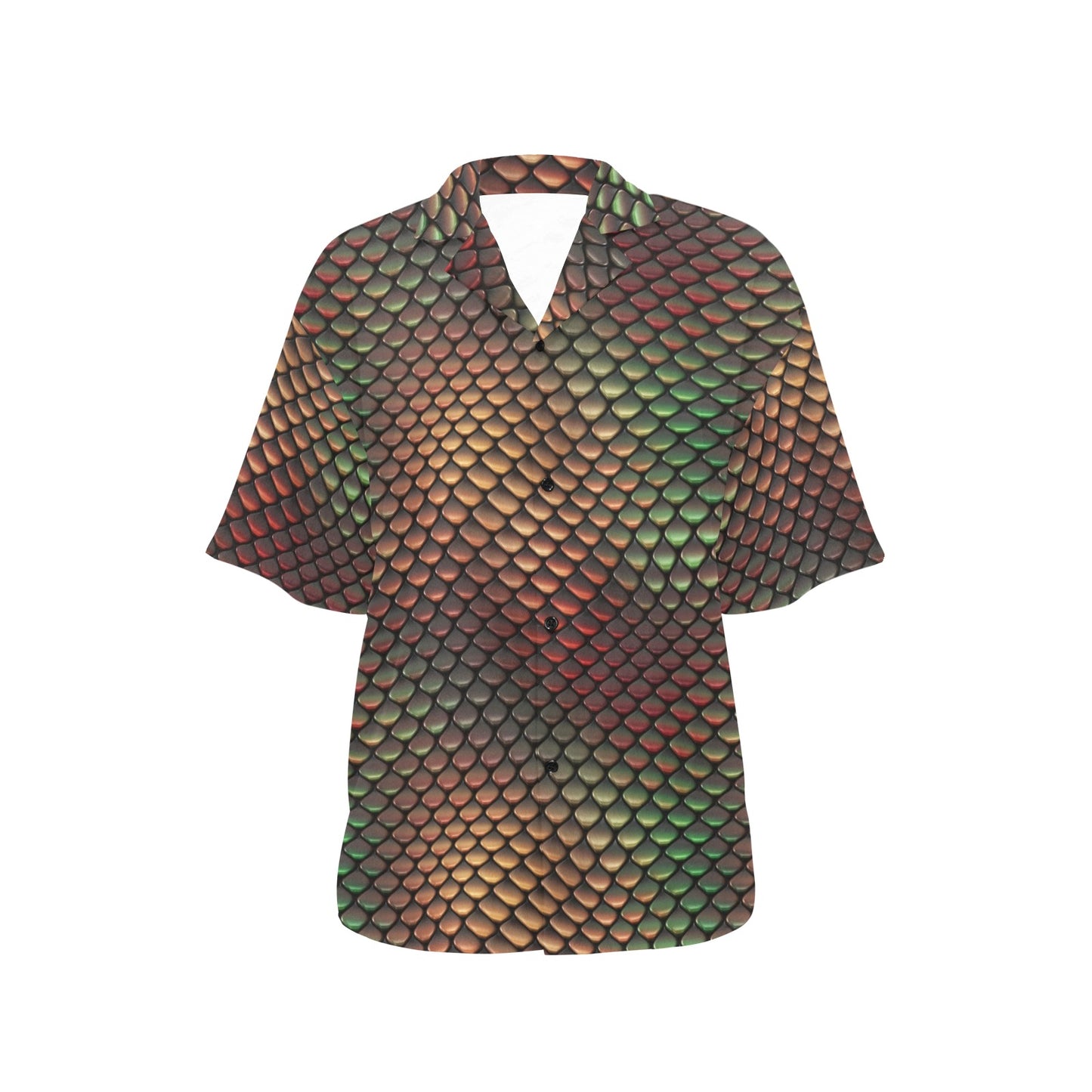Snake Skin Colorful Print Women's Hawaiian Shirt