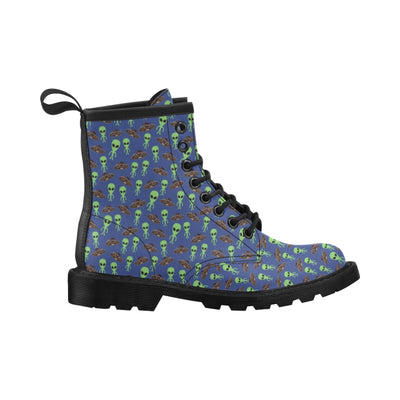 Alien Green UFO Pattern Women's Boots