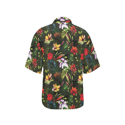 Magnolia Pattern Print Design 02 Women's Hawaiian Shirt