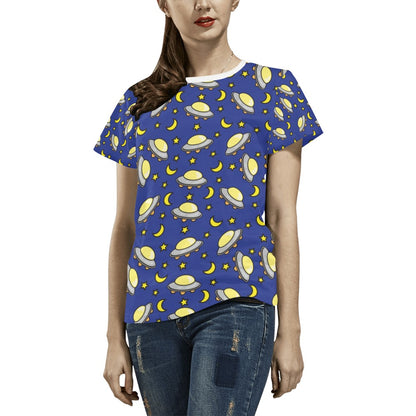 UFO Print Design LKS309 Women's  T-shirt