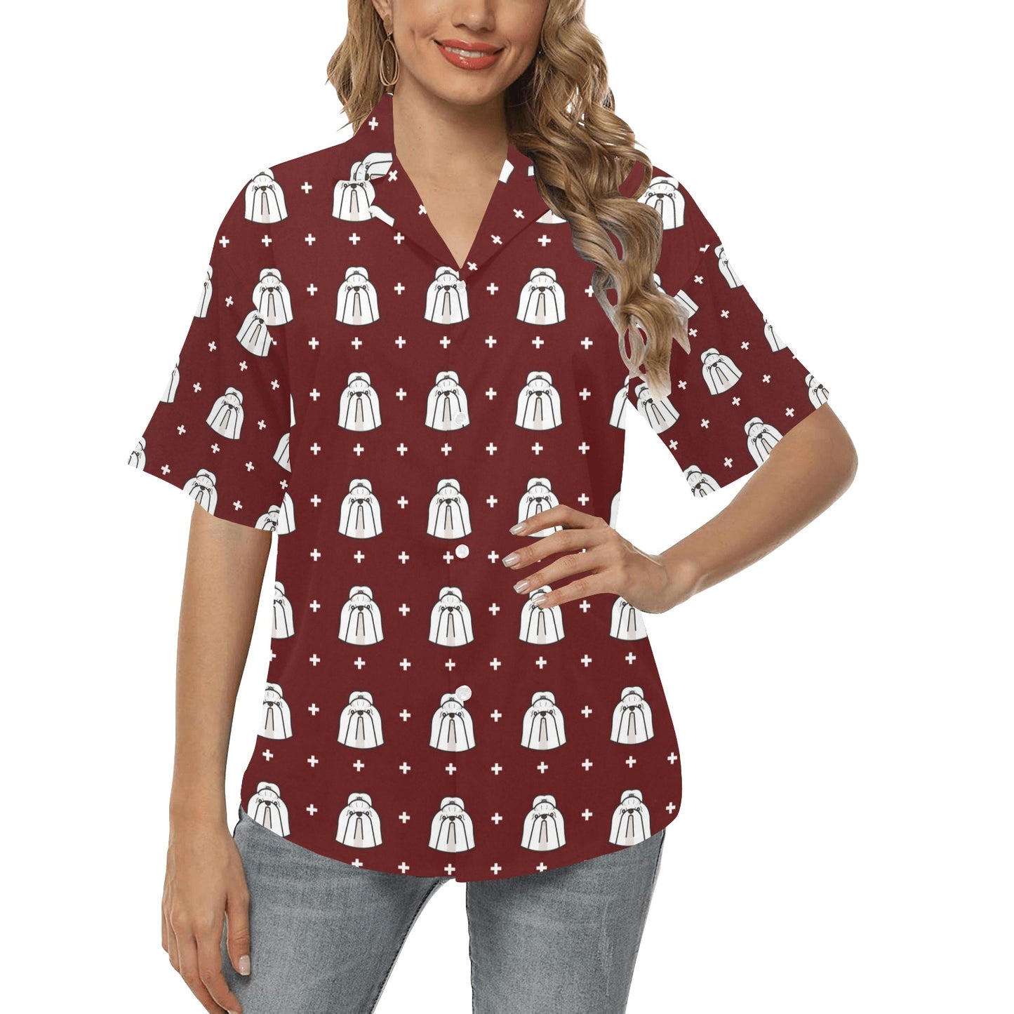 Shih Tzu Print Design LKS301 Women's Hawaiian Shirt