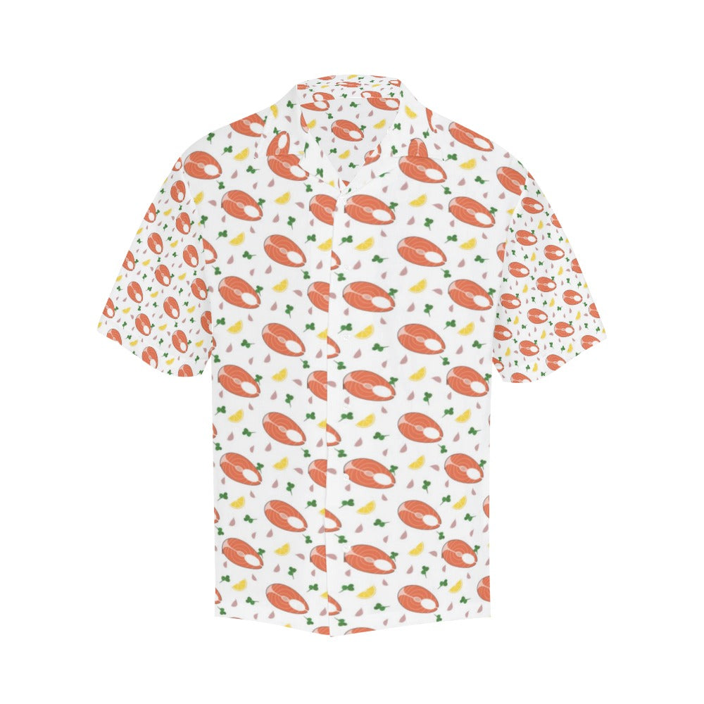 Salmon Steak Print Design LKS303 Men's Hawaiian Shirt