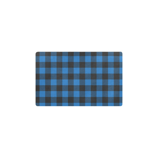 Buffalo check Blue Pattern Print Design 03 Kitchen Mat