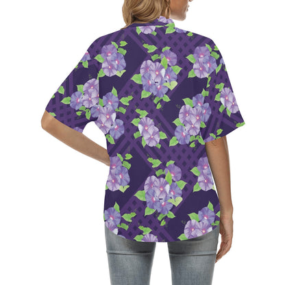 Morning Glory Pattern Print Design MG03 Women's Hawaiian Shirt