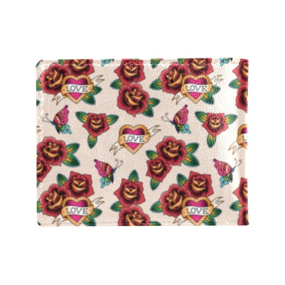 Tattoo Rose Print Design LKS302 Men's ID Card Wallet