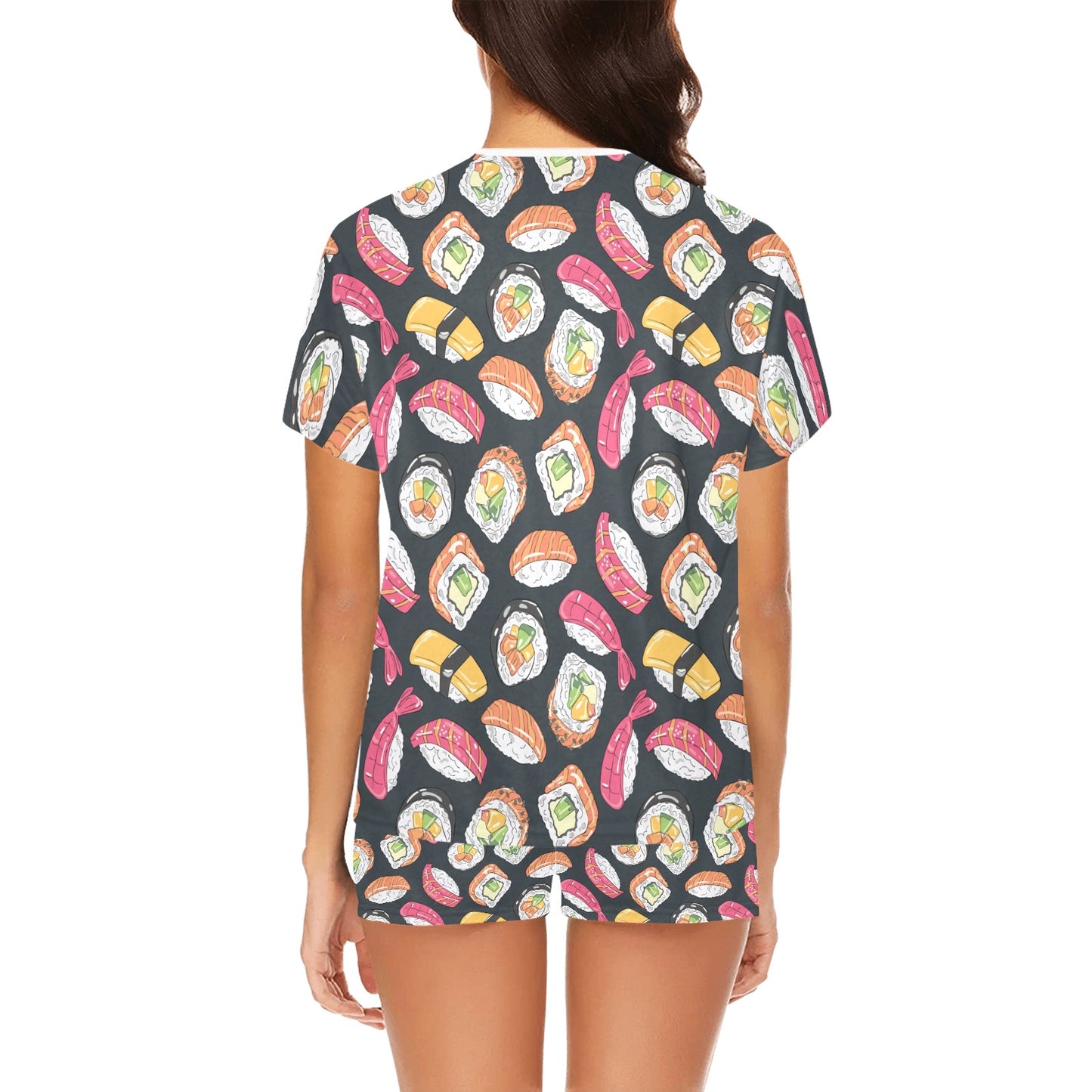 Sushi Print Design LKS306 Women's Short Pajama Set