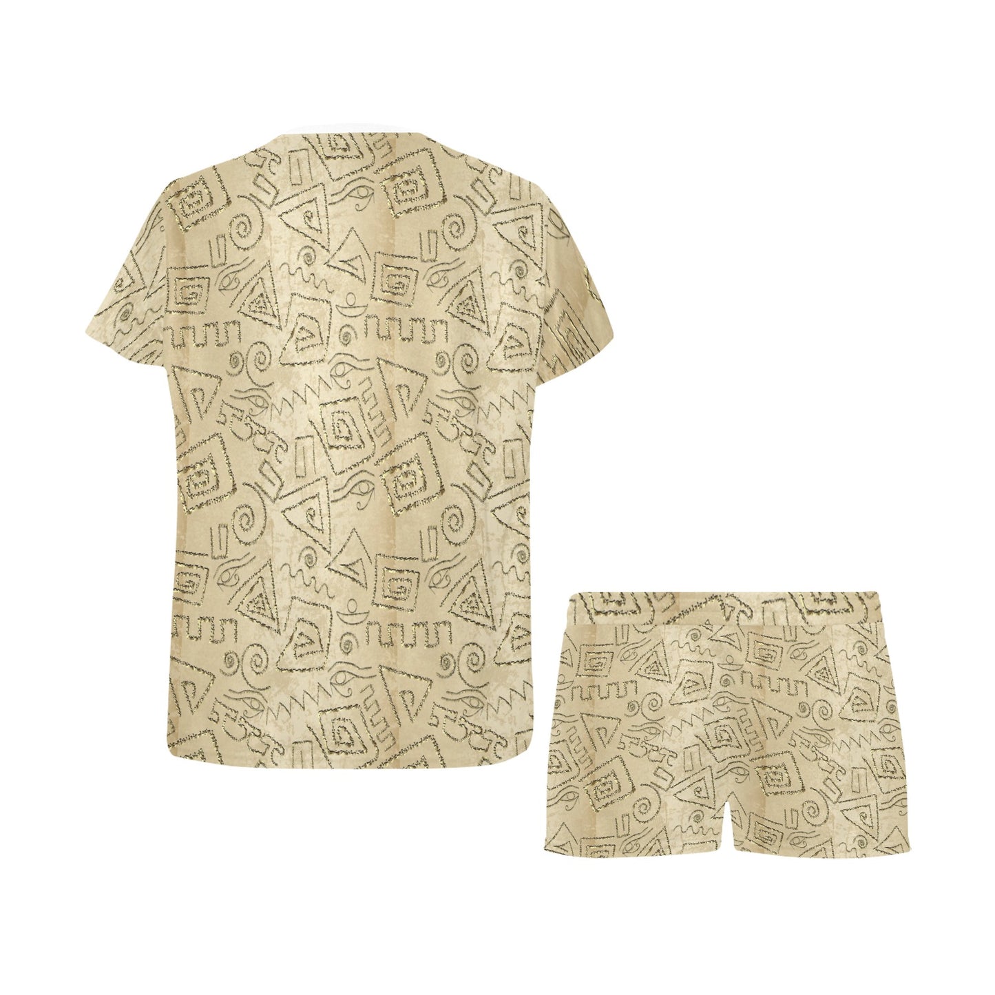 Ancient Greek Print Design LKS3013 Women's Short Pajama Set