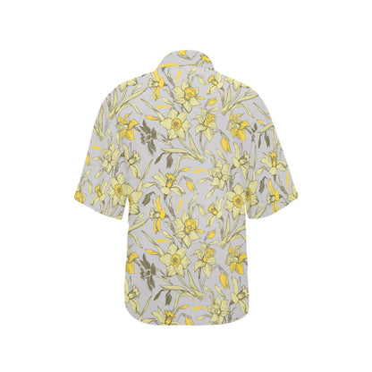 Daffodils Pattern Print Design DF05 Women's Hawaiian Shirt