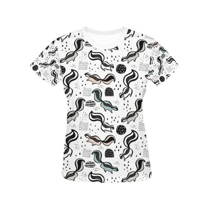 Skunk Print Design LKS303 Women's  T-shirt