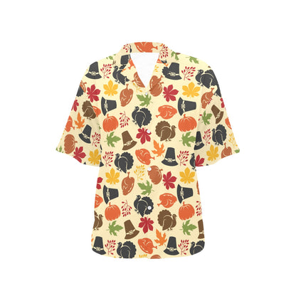Thanksgiving Print Design LKS303 Women's Hawaiian Shirt