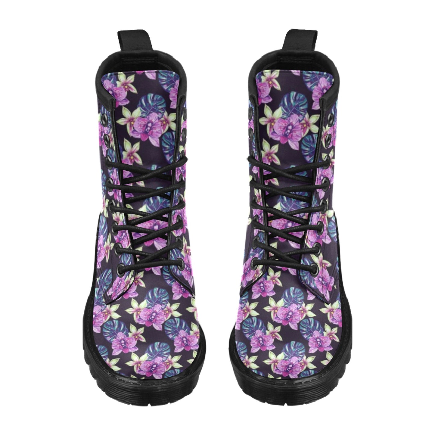Orchid Pattern Print Design OR010 Women's Boots