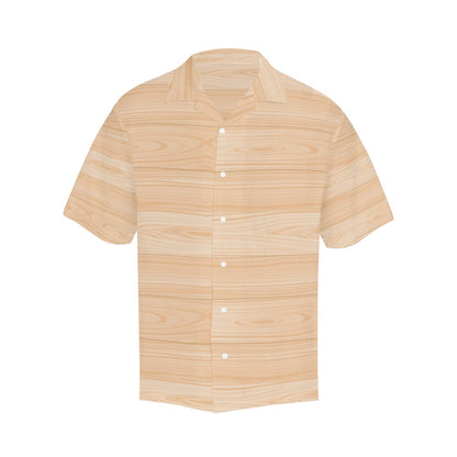 Wood Texture Print Design LKS302 Men's Hawaiian Shirt