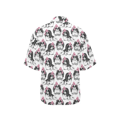 Japanese Chin Pattern Print Design 01 Women's Hawaiian Shirt