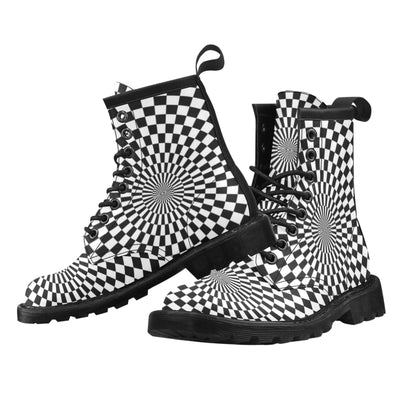 Checkered Flag Optical illusion Women's Boots
