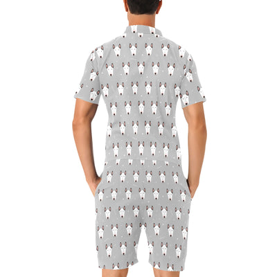 Bull Terrier Head Print Pattern Men's Romper