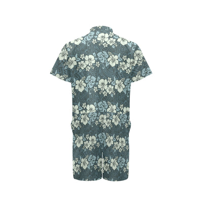 Flower Hawaiian Hibiscus Style Print Pattern Men's Romper