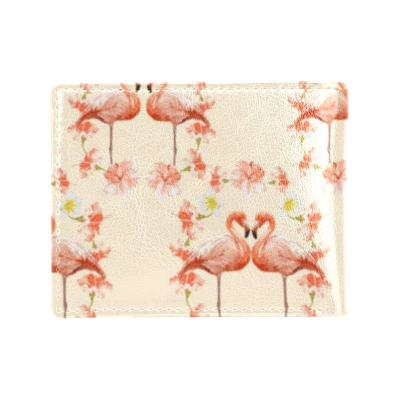Flamingo Hibiscus Print Pattern Men's ID Card Wallet