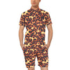 Flame Fire Themed Print Men's Romper