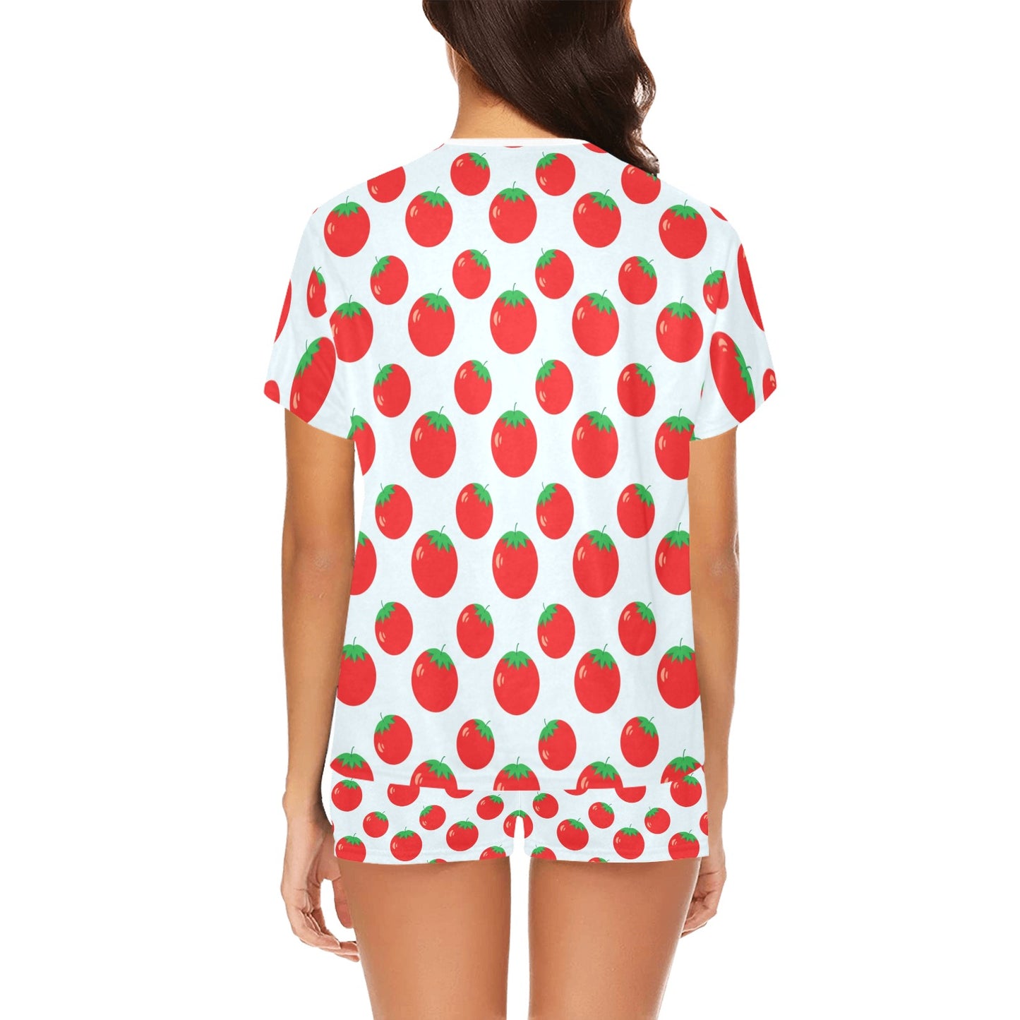 Tomato Print Design LKS307 Women's Short Pajama Set