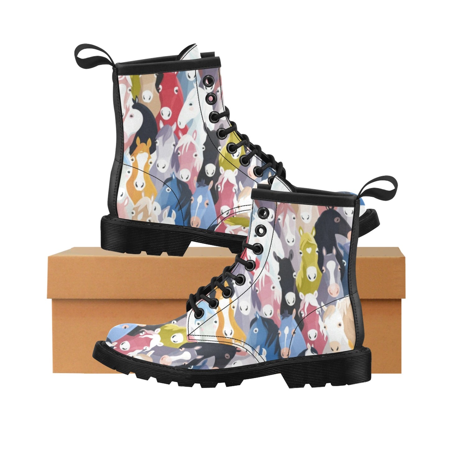 Colorful Horse Pattern Women's Boots